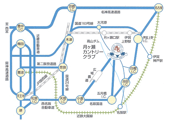 月ケ瀬カントリークラブ　地図