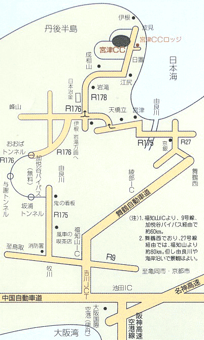 宮津カントリークラブ　　天の橋立コース　地図