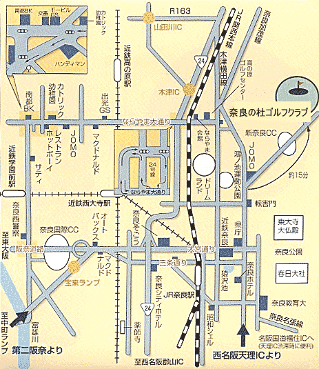 奈良の杜ゴルフクラブ　地図