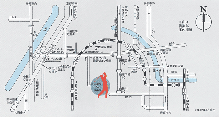 枚方国際ゴルフ倶楽部　地図